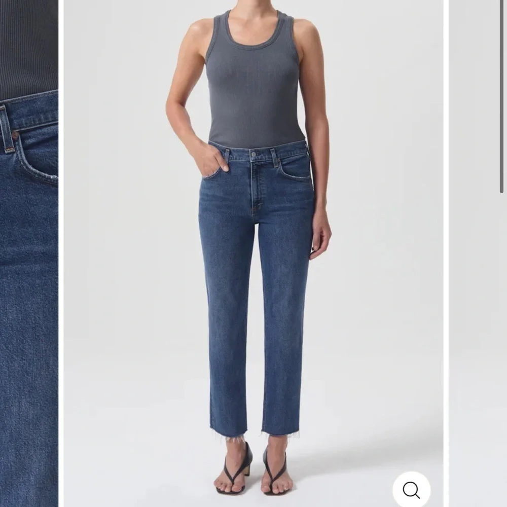 AGOLDE Jeans Women’s 24 Kye Straight Crop Frayed Raw Hem B29